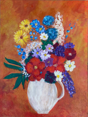 White Vase with Flowers