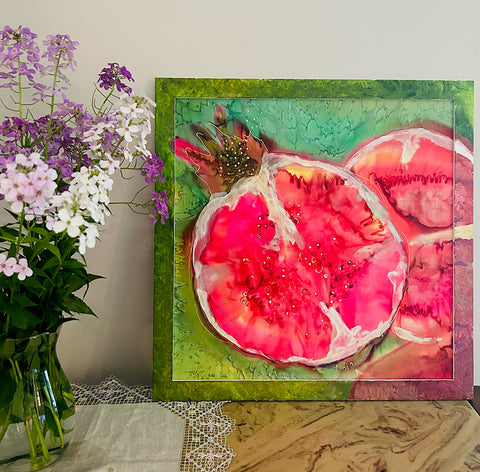 The Color of taste – RED. Paint Pomegranate on Silk - October 2025